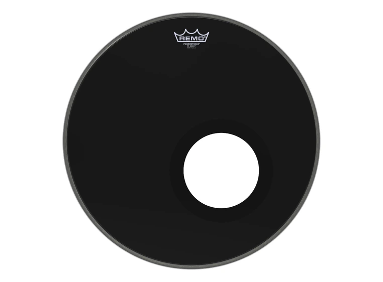 Remo P3-1018-ES-DM Powerstroke P3 Ebony Bass Drumhead - 5" Black DynamO, 18" 