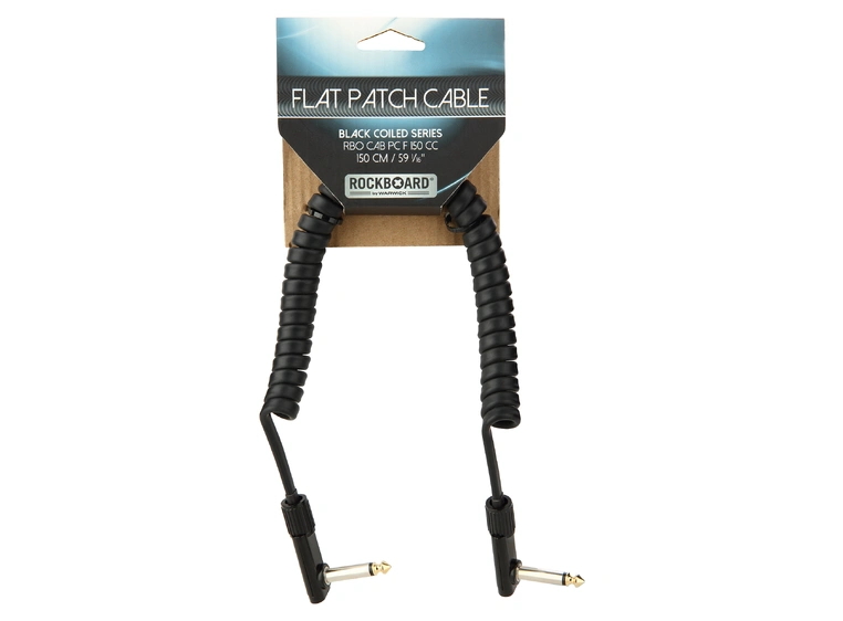 RockBoard Flat Patch Cable, 150cm Black Coiled Serie