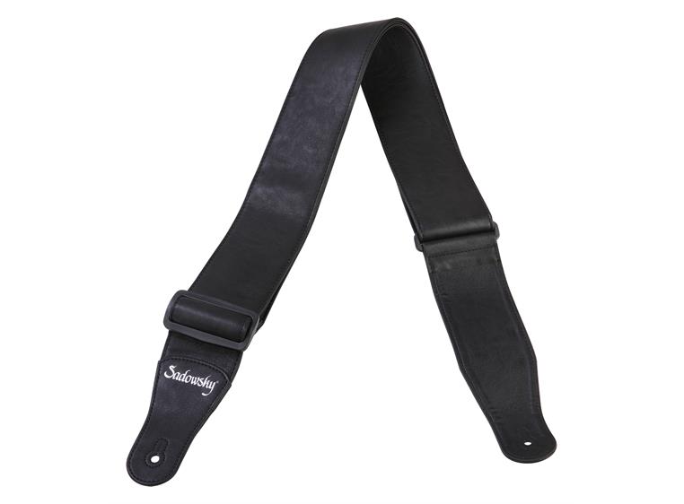 Sadowsky Synthetic Leather Bass Strap Black, Silver Embossing