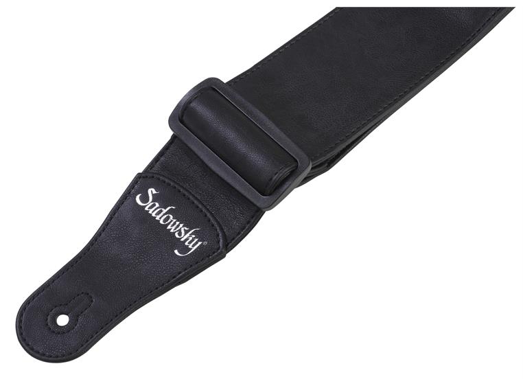 Sadowsky Synthetic Leather Bass Strap Black, Silver Embossing