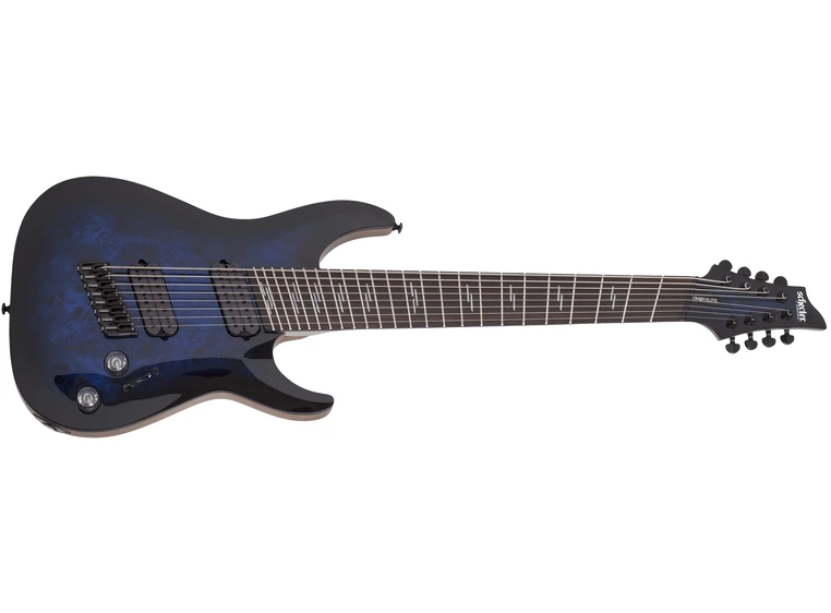 Schecter Omen Elite-8 Multiscale See-thru Blue Burst 