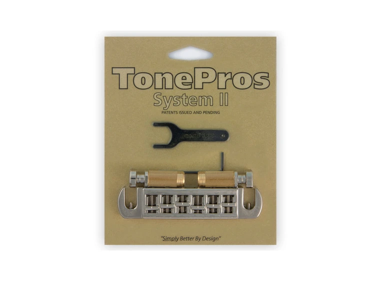 TonePros AVT2G N - Wraparound Bridge with SS1 Locking Studs - Nickel 