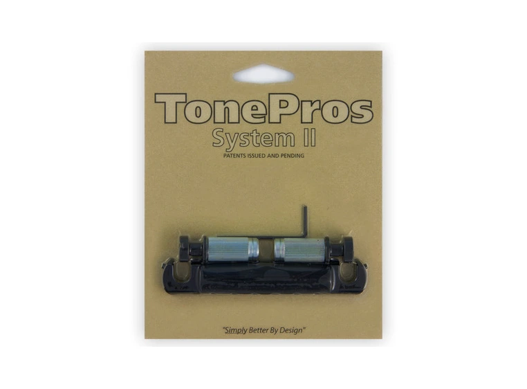 TonePros T1ZA B - Metric Aluminum Tailpiece (Locking Stop Bar) - Black 