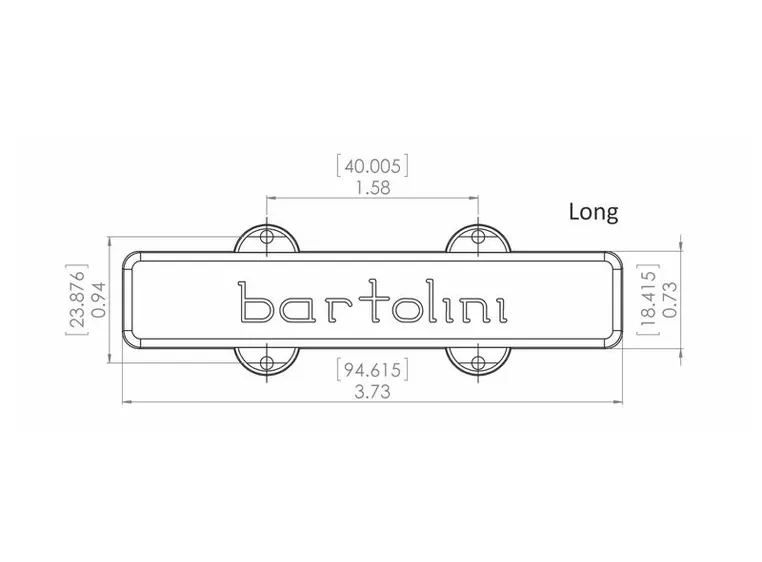 Bartolini 59CBJD-LN1 Jazz Bass Pickup Dual In-Line Coil, 5-String, Long, Neck 