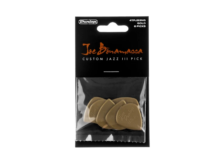 Dunlop 47PJB3NG Bonamassa Custom Gold Jazz III 6-pack 
