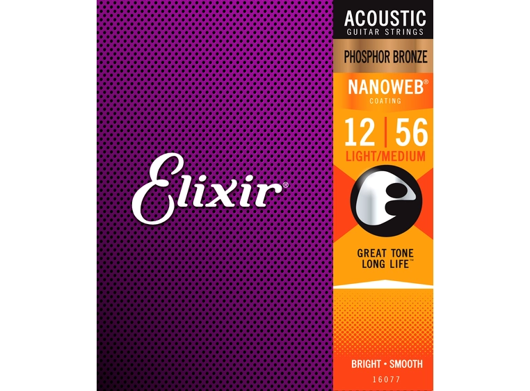 Elixir Phosphor Bronze ak.gitar 6str. (012-056) Light-Med 16077 