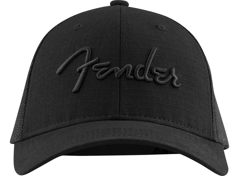 Fender 6 Panel Mesh Back Pick Pocket Hat Black 