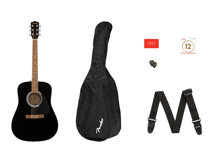 Fender FA-115 Dreadnought Pack Black, Walnut Fingerboard 