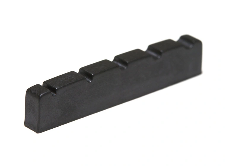 Graph Tech PT-1400-00 Black TUSQ XL Slotted Bass Nut, 5-Str, Electric, Flat 