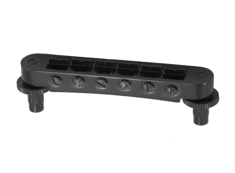 Grover 520BC Tune-O-Matic Guitar Bridge (Notched) - Black Chrome 