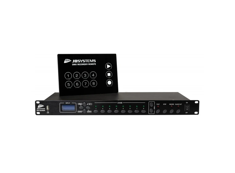 JB Systems DMX Recorder 2x8 digit display. 19" rack, 1 U 