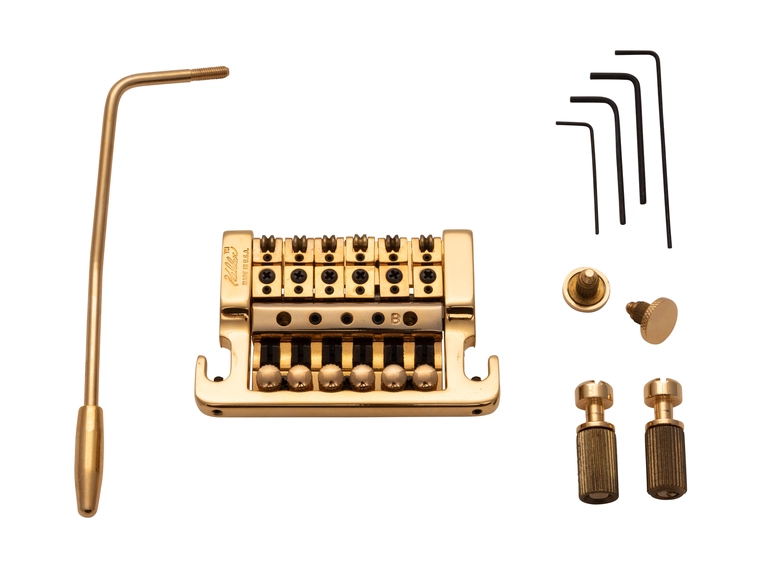 Kahler 2220 - Stud Mount Guitar Tremolo (Brass Cam / Brass Saddles) - Gold 