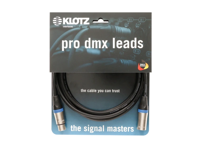 Klotz DMX KLOTZ XLR 5p 3 pins wired OT2000 black 10m 