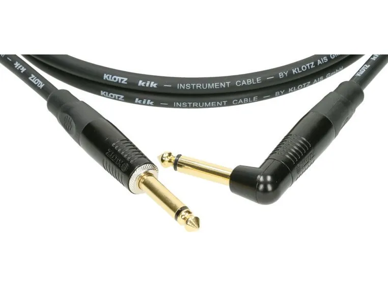 Klotz KIK Instr.Cable straight-angled metal jack bk 1,5m 