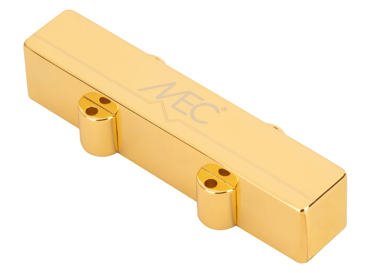MEC Active J-Style Bass Pickup (Long) Metal Cover, Gold 