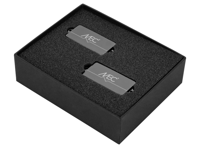 MEC Active P-Style Bass Pickup Metal Cover, 4-String - Black Chrome 