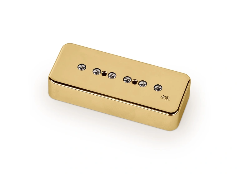 MEC Vintage P90 Soapbar Guitar Pickup, Bridge - Gold Cover 