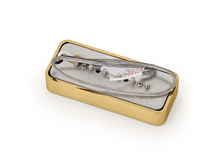 MEC Vintage P90 Soapbar Guitar Pickup, Bridge - Gold Cover 