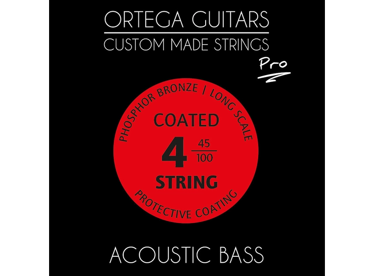Ortega ABP-4 Strengesett 4-str. Ak. bass (045-100)Coated Phos. Bronze, Long scale 