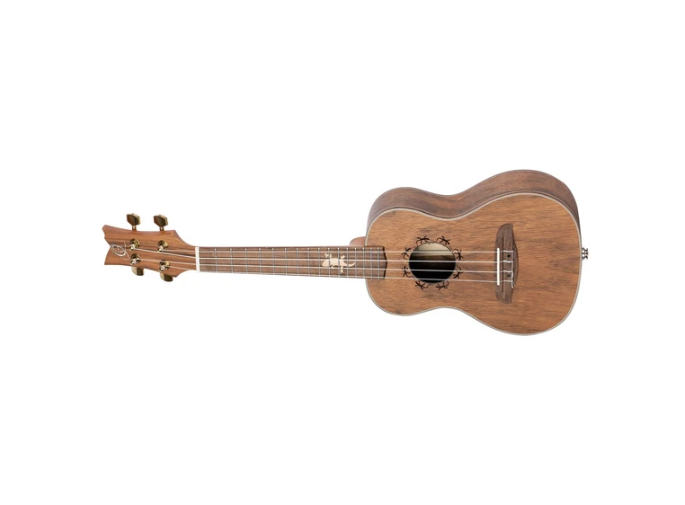 Ortega LIZARD-CC-GBL Concert ukulele med mik, Gigbag, Lefthand 