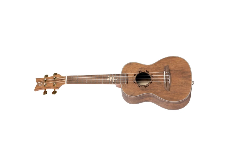 Ortega LIZARD-CC-GBL Concert ukulele med mik, Gigbag, Lefthand 
