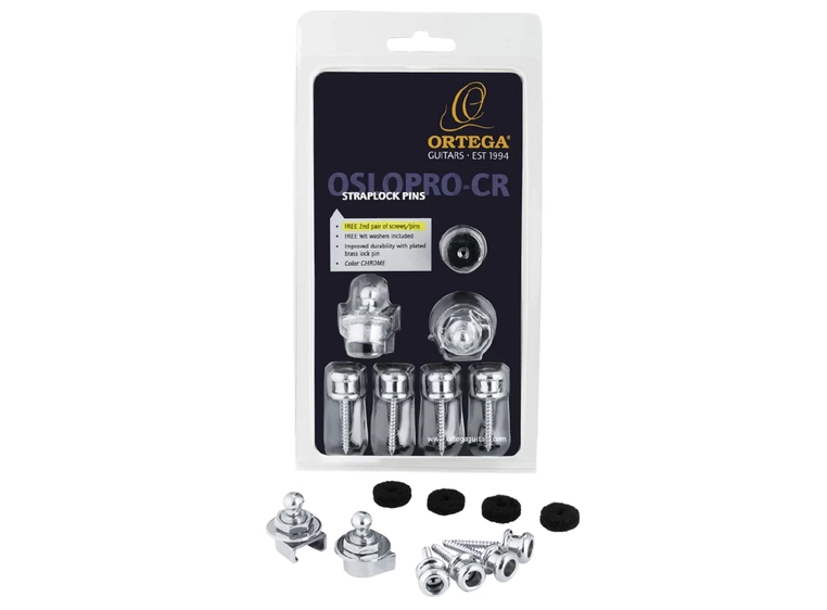 Ortega OSLOPRO-CR Straplock Pin Set Chrome, 2pc. 