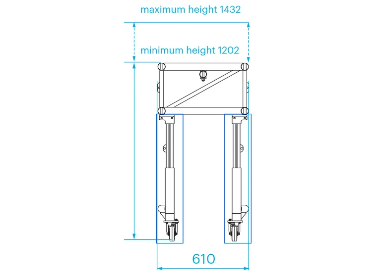 PROLYTE S36PRD1-L305 Trussdolly, 2-delt 305cm, Alu, Variabel Høyde, For S36Pr 