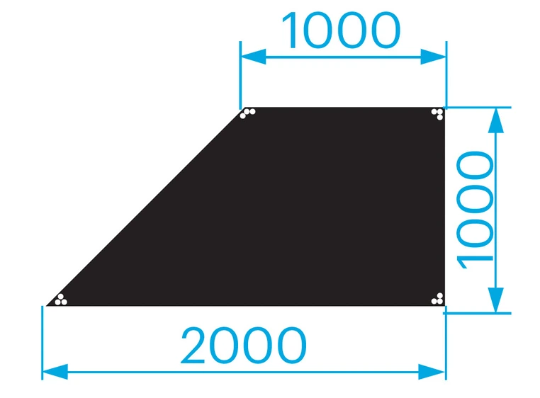 PROLYTE SM-D StageDex Basic scenepodie Trapes, 1x1x2M, Sort, Venstre 