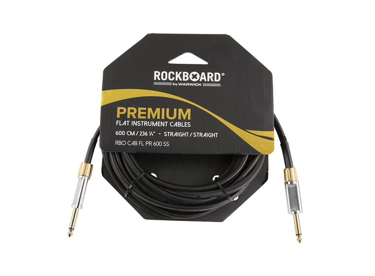 RockBoard Flat Instrument Cable, 600 cm Straight / Straight, Premium Series 