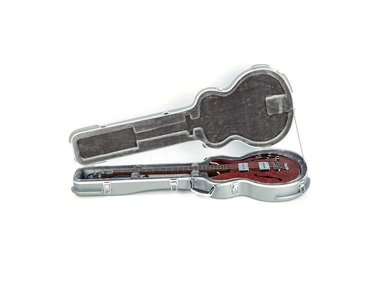 RockCase Electric Bass ABS Case (Hollowbody), Curved - Silver 
