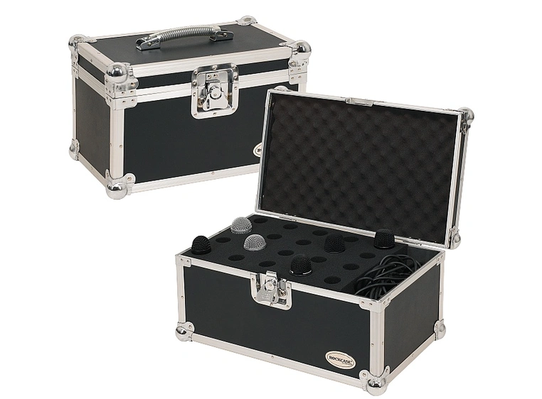 RockCase Microphone Flight Case incl. Accessory Compartment (10 Mics) 