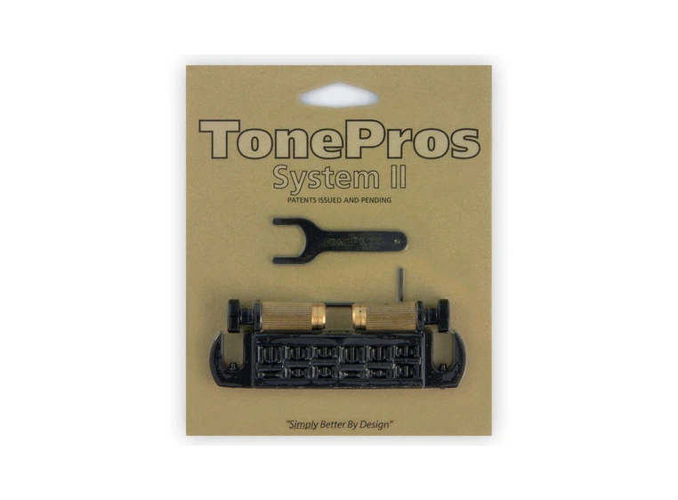 TonePros AVT2G B - Wraparound Bridge with SS1 Locking Studs - Black 
