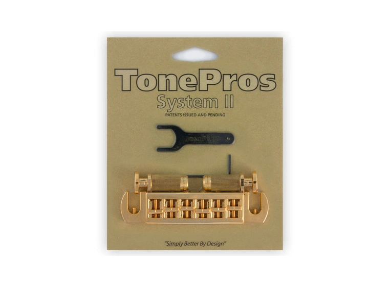 TonePros AVT2P G - Wraparound Bridge with SPRS2 Locking Studs - Gold 