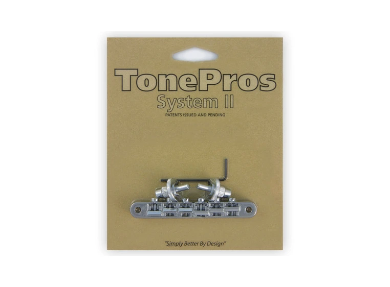 TonePros NVR2 C - Tune-O-Matic Bridge (Standard Nashville Posts) - Chrome 