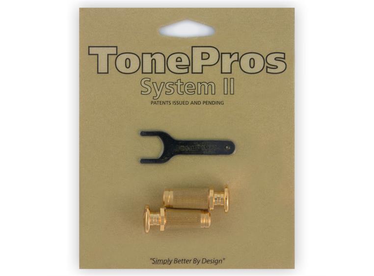 TonePros SPRS2 G - Standard Brass Locking Studs (P-Style) - Gold