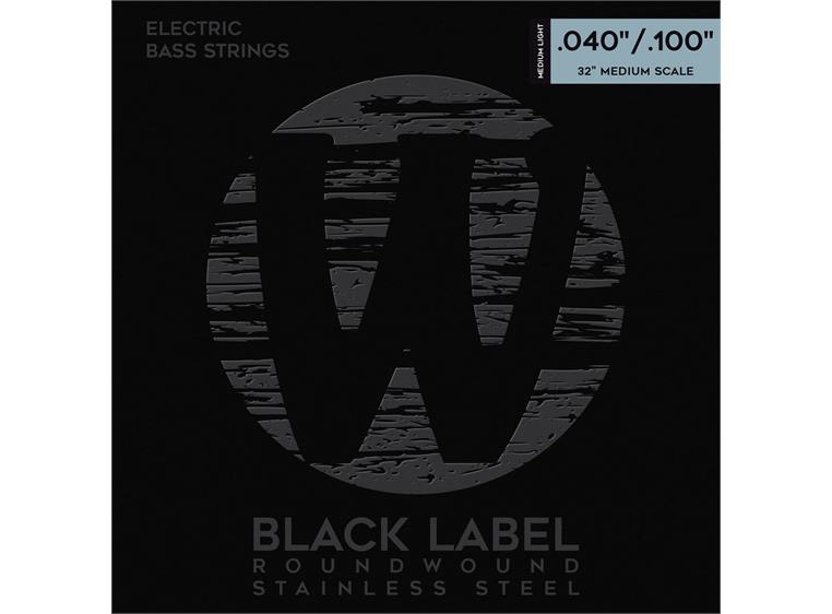 Warwick Black Label Bass String Set (040-100) S.Steel 4-Str, Med Light