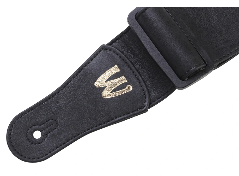 Warwick Synthetic Leather Bass Strap Black, Gold Embossing 