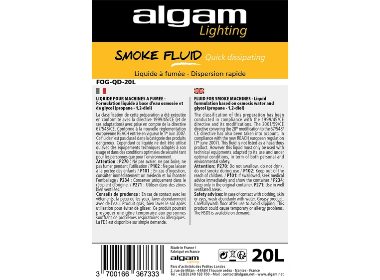 Algam Lighting 20 L rapid smoke liquid FOG-QD-20L 