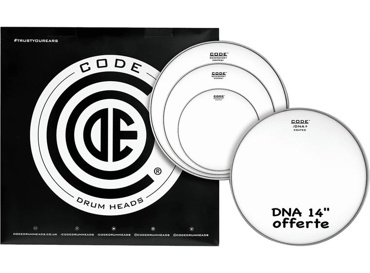 Code Drumheads TPGENCTDF, Generator Fusion Pack 10,12,14 coated + 14" DNA