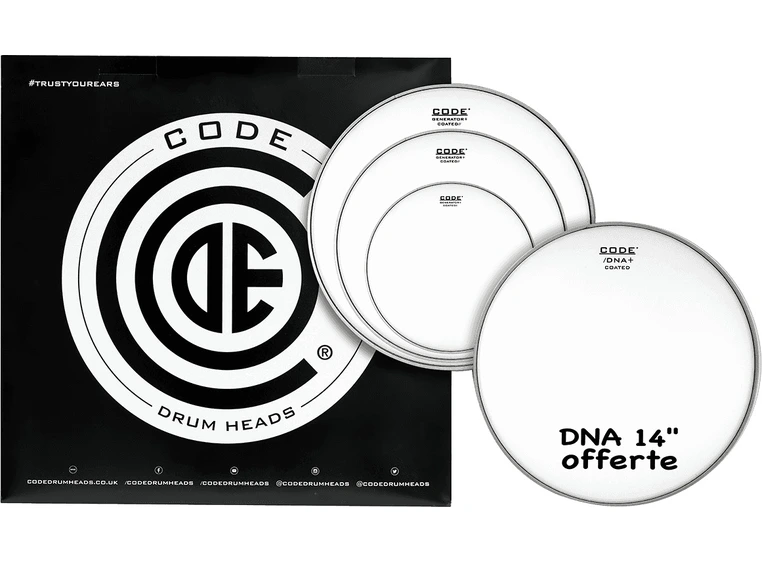Code Drumheads TPGENCTDF, Generator Fusion Pack 10,12,14 coated + 14" DNA 