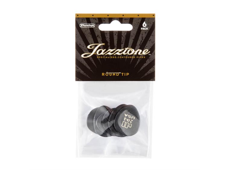 Dunlop 477P204 Jazztone S Round Tip Pick 6-pakning