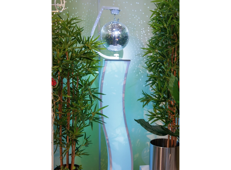 EUROLITE stativmontering med motor, hvit for opp til 50cm speilkuler + quick link 