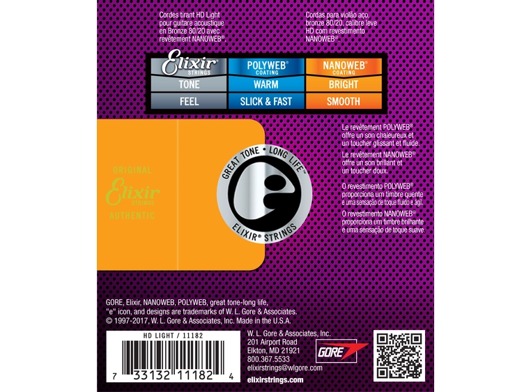 Elixir Nanoweb 80/20 Bronze HD (013-053) 11182 