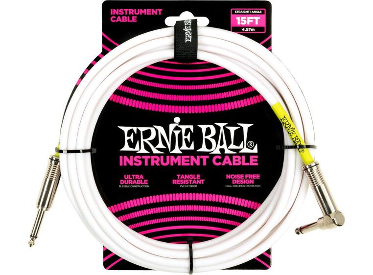 Ernie Ball EB-6400 Instrumentkabel 4.5m hvit