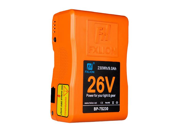 FXLION BP-7S230 26V V-lock batteri 26V, 230Wh. Maks strømtrekk 15A