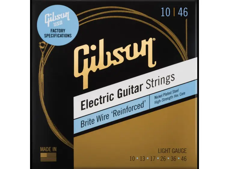 Gibson S&A Brite Wire Reinforced El. (010-046) Guitar Str. - Light 