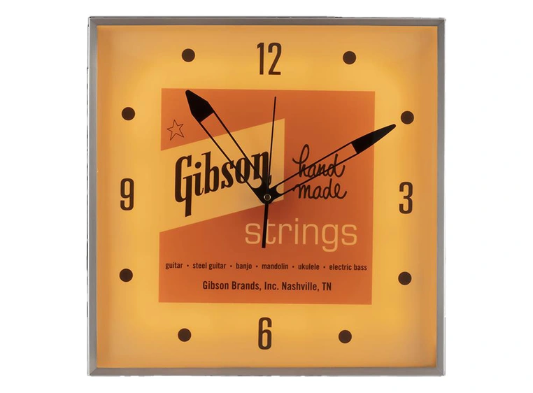 Gibson S&A Vintage Lighted Wall Clock Handmade Strings 