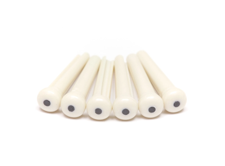 Graph Tech TUSQ PP-1122-00 - T-Style Bridge Pins - White - w/Bk Pearl Inlay 