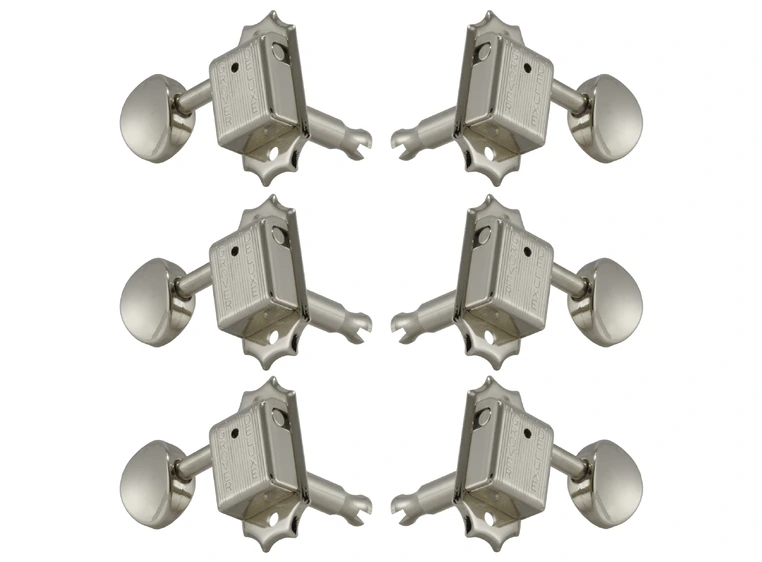 Grover 133N Deluxe Guitar Machines Guitar Machine Heads, 3+3 - Nickel 