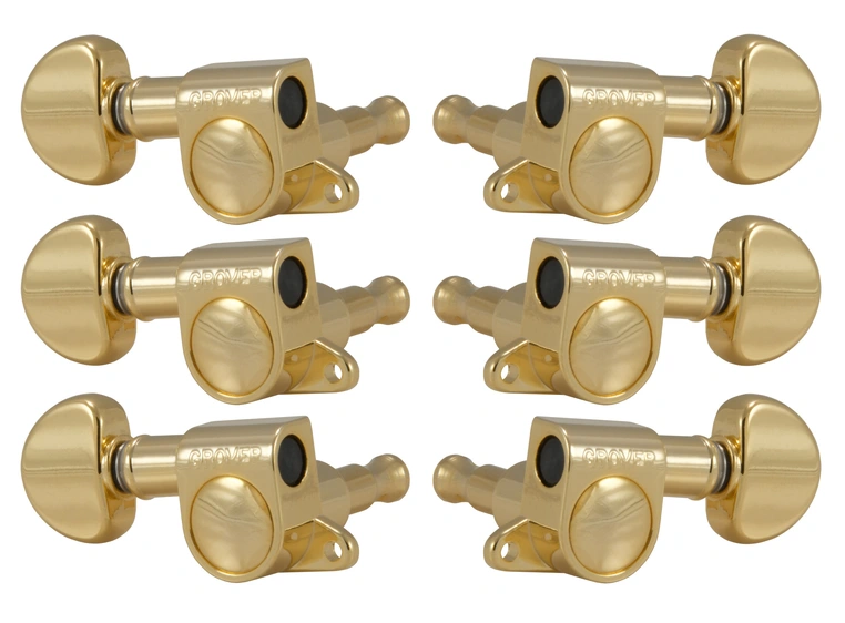Grover 205G Mini Rotomatics w/Round Button, 3+3 - Gold 
